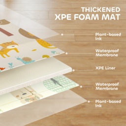 AIYAPLAY Baby Play Mat, Double Sideded Foldable Kids Crawling Mat, Reversible & Waterproof, Animal - thumbnail 5