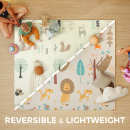AIYAPLAY Baby Play Mat, Double Sideded Foldable Kids Crawling Mat, Reversible & Waterproof, Animal - thumbnail 4