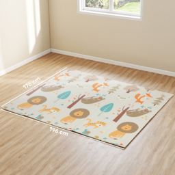 AIYAPLAY Baby Play Mat, Double Sideded Foldable Kids Crawling Mat, Reversible & Waterproof, Animal - thumbnail 3