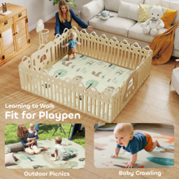 AIYAPLAY Baby Play Mat, Double Sideded Foldable Kids Crawling Mat, Reversible & Waterproof, Animal - thumbnail 8