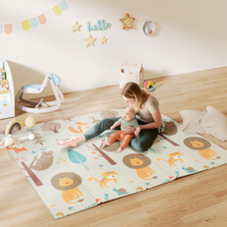 AIYAPLAY Baby Play Mat, Double Sideded Foldable Kids Crawling Mat, Reversible & Waterproof, Animal - thumbnail 2