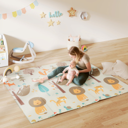 AIYAPLAY Baby Play Mat, Double Sideded Foldable Kids Crawling Mat, Reversible & Waterproof, Animal - thumbnail 2