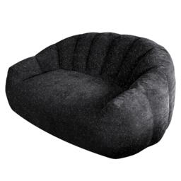 Plush 2-Seater Bean Bag Sofa with High Density Sponge, Cosy Lazy Couch for Gaming Room and Pet-Playing Room, 140L x 98W x 61H cm, Black - Aosom UK - thumbnail 2