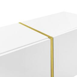 High-gloss TV Cabinet with 4 Soft-close Doors, Generous MDF Storage, Durable TV Stand for Elegant Living Room, 170L x 35W x 46H cm, White - Aosom UK - thumbnail 6