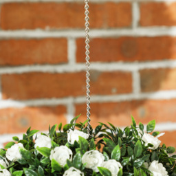 HOMCOM Set of 2 Decorative Artificial Plants, UV-protected Artificial Plant Topiary Rose Balls, Fake Plants for Home Indoor outdoor Decor, 28cm, White - thumbnail 9