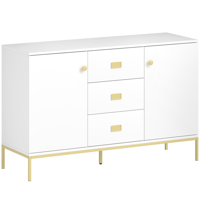 HOMCOM Modern White and Gold Sideboard - image 1