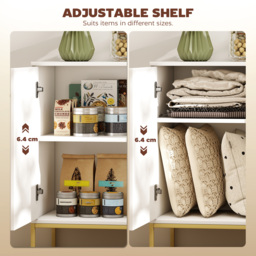 HOMCOM Modern White and Gold Sideboard - thumbnail 6