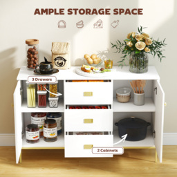 HOMCOM Modern White and Gold Sideboard - thumbnail 4