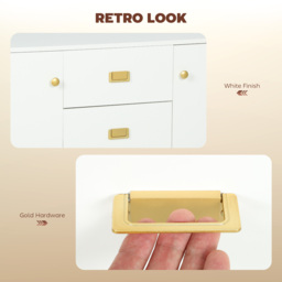 HOMCOM Modern White and Gold Sideboard - thumbnail 5