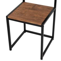 HOMCOM 3 Pcs Dining Table and Chairs Set w/ Industrial Design, Steel Frame, MDF Panels, Table Set for Living Room, Bar, Rustic Brown - Aosom UK - thumbnail 9