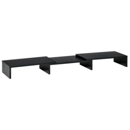 Vinsetto Dual Monitor Stand Riser with Adjustable Length and Angle, Screen Riser for Laptop, Computer, PC, Printer, TV, Black - Aosom UK - thumbnail 1