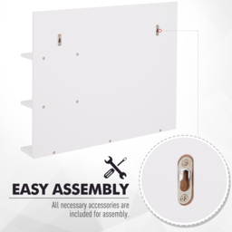 kleankin Wall-Mounted Vanity Mirror: 3-Tier Shelving Unit for Bathroom Storage & Organisation, White - Aosom UK - thumbnail 5