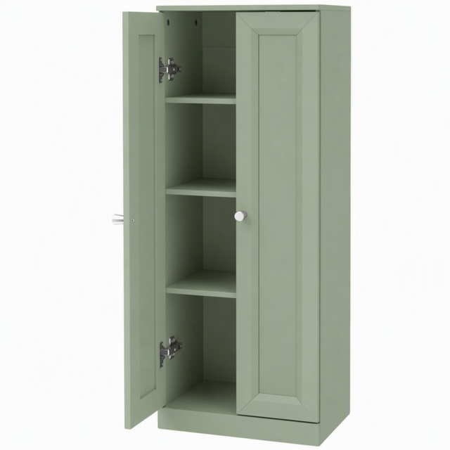 HOMCOM Narrow Bathroom Cabinet, Slim Storage Cabinet with 2 Doors & 4 Tiers, Freestanding Narrow Cupboard - image 1