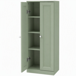 HOMCOM Narrow Bathroom Cabinet, Slim Storage Cabinet with 2 Doors & 4 Tiers, Freestanding Narrow Cupboard - thumbnail 1