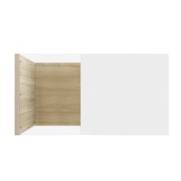 Rectangular Cocktail Table with Glass Top and LED Lights, Coffee Table with Drawer for Living Room, 105L x 55W x 32.5H cm, White+Natural - Aosom.UK - thumbnail 9