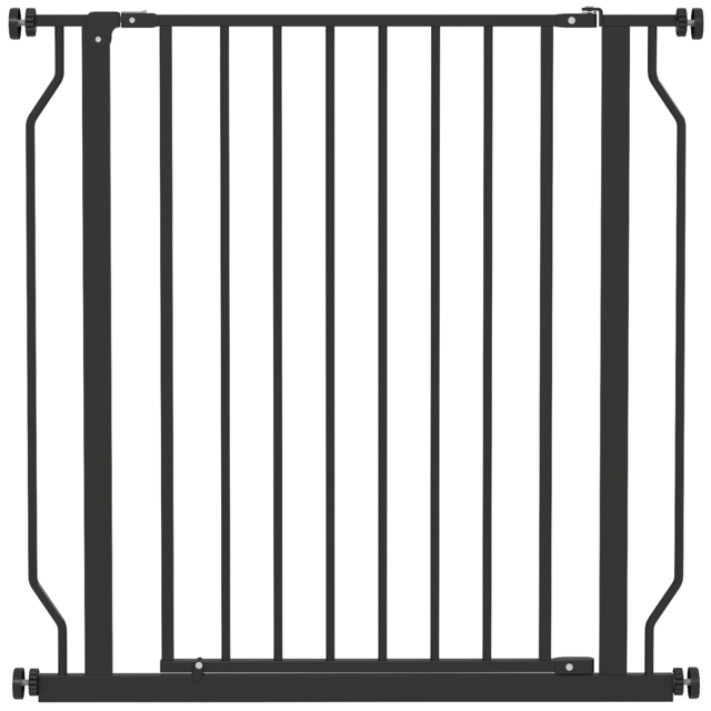 PawHut Extra Wide Dog Safety Gate, with Door Pressure, for Doorways, Hallways, Staircases - Black - Aosom UK - image 1
