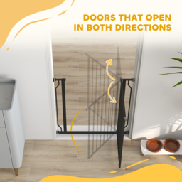 PawHut Extra Wide Dog Safety Gate, with Door Pressure, for Doorways, Hallways, Staircases - Black - Aosom UK - thumbnail 8