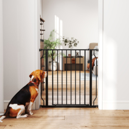 PawHut Extra Wide Dog Safety Gate, with Door Pressure, for Doorways, Hallways, Staircases - Black - Aosom UK - thumbnail 9