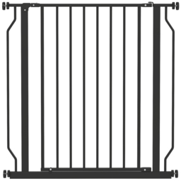 PawHut Extra Wide Dog Safety Gate, with Door Pressure, for Doorways, Hallways, Staircases - Black - Aosom UK
