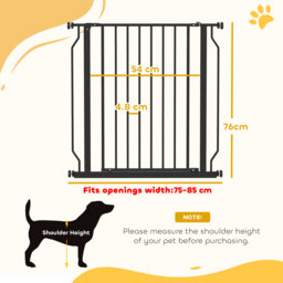 PawHut Extra Wide Dog Safety Gate, with Door Pressure, for Doorways, Hallways, Staircases - Black - Aosom UK - thumbnail 3