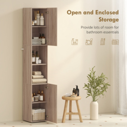 HOMCOM 6-Tier Tall Bathroom Cabinet - Natural - thumbnail 4