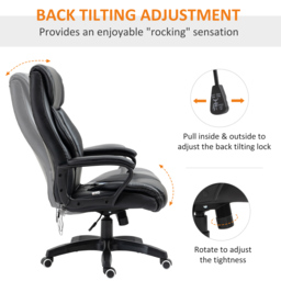Vinsetto High Back Massage Office Chair with 6-Point Vibration, Executive Office Chair w/ Extra Padded Swivel, Ergonomic Tilt, Black - Aosom UK - thumbnail 7