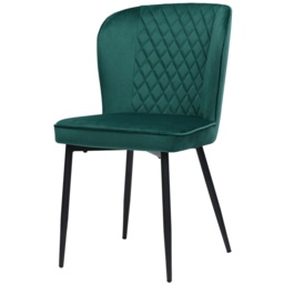Set of 2 Upholstered Modern Wingback Chair with Metal Legs, Velvet Accent Chairs for Dining Room, Living Room, Kitchen, 47x43x86 cm, Green - Aosom.UK - thumbnail 8