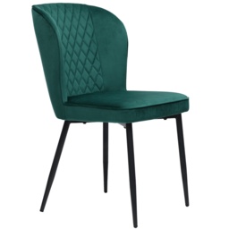 Set of 2 Upholstered Modern Wingback Chair with Metal Legs, Velvet Accent Chairs for Dining Room, Living Room, Kitchen, 47x43x86 cm, Green - Aosom.UK - thumbnail 9