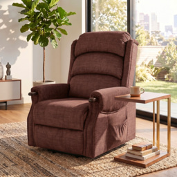 HOMCOM Power Lift Recliner with Vibration Massage and Heat, Lift Chair for Tall with Wood Grip, Pocket Spring, Brown - thumbnail 9