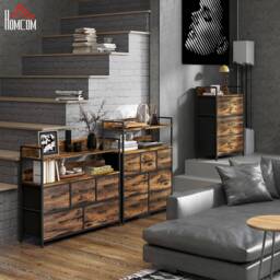 HOMCOM Bedroom Chest of Drawers, 4 Drawer Dresser Storage Organiser Unit with Drawers, Open Shelf and Steel Frame for Living Room - Aosom UK - thumbnail 8