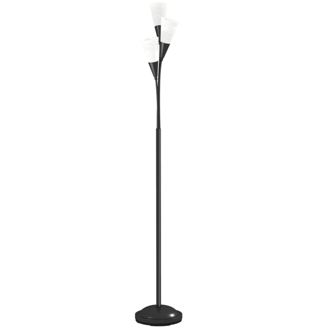 HOMCOM Modern Standing Lamp, 3-Light Upright Floor Lamps for Living Room, Black - image 1