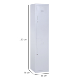 Vinsetto Steel Locker Cabinet, Lockable Office Storage with Shelves, Durable Cold-Rolled Steel, for Schools, Offices, Gyms, Grey - Aosom UK - thumbnail 3