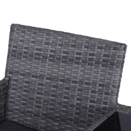 Outsunny Garden Rattan 2 Seater Companion Seat Wicker Love Seat Weave Partner Bench with Cushions Patio Outdoor Furniture - Grey - Aosom UK - thumbnail 8