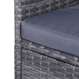 Outsunny Garden Rattan 2 Seater Companion Seat Wicker Love Seat Weave Partner Bench with Cushions Patio Outdoor Furniture - Grey - Aosom UK - thumbnail 9
