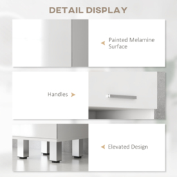 "kleankin 71"" Tall Slim Bathroom Storage Cabinet, Tall Narrow Cupboard with Drawer, Open Shelves, 2 Doors Cabinets and Adjustable Shelves for Kitchen, Hallway, Living Room, High Gloss White" - thumbnail 6