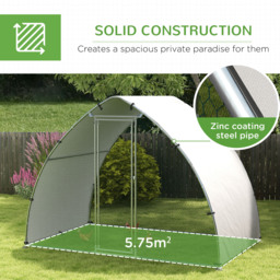 PawHut Galvanised Outdoor Chicken Coop with Cover, for 4-6 Chickens, Hens, Ducks, Rabbits, 3 x 1.9 x 2.2m - Silver Tone - Aosom UK - thumbnail 6