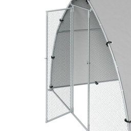 PawHut Galvanised Outdoor Chicken Coop with Cover, for 4-6 Chickens, Hens, Ducks, Rabbits, 3 x 1.9 x 2.2m - Silver Tone - Aosom UK - thumbnail 8