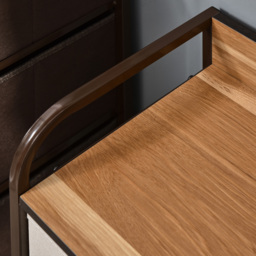 HOMCOM Fabric Dresser: 5-Drawer Linen Tower with Wooden Top, Bedroom & Hallway Storage, Slate Grey - Aosom UK - thumbnail 9