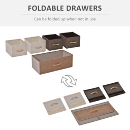 HOMCOM Fabric Dresser: 5-Drawer Linen Tower with Wooden Top, Bedroom & Hallway Storage, Slate Grey - Aosom UK - thumbnail 4