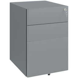 Vinsetto Lockable Cabinet, Rolling Filing Cabinet with 3 Drawers, Steel Office Drawer Unit for A4, Letter, Legal Sized Files - Aosom UK - thumbnail 1