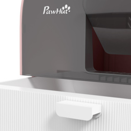 PawHut Hooded Cat Litter Box, Kitten Litter Tray, with Lid, Scoop, Filter, Flap Door, Pink - Aosom UK - thumbnail 8