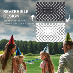 Outsunny Reversible Plastic Straw Outdoor Rug w/ Carry Bag & Ground Stakes, Ideal for Garden, RV, Picnic, Beach, Camping, 182x274cm - Aosom UK - thumbnail 7