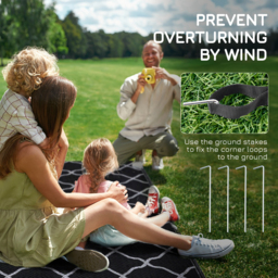 Outsunny Reversible Plastic Straw Outdoor Rug w/ Carry Bag & Ground Stakes, Ideal for Garden, RV, Picnic, Beach, Camping, 182x274cm - Aosom UK - thumbnail 8
