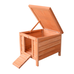 PawHut Wooden Rabbit Hutch Bunny Puppy Cage Guinea Pig Hide House Pet Habitat Small Animals Ferret 51 x 42 x 43 cm, Natural - Aosom UK - thumbnail 8