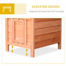 PawHut Wooden Rabbit Hutch Bunny Puppy Cage Guinea Pig Hide House Pet Habitat Small Animals Ferret 51 x 42 x 43 cm, Natural - Aosom UK - thumbnail 5