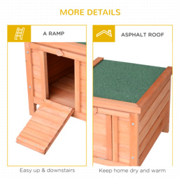 PawHut Wooden Rabbit Hutch Bunny Puppy Cage Guinea Pig Hide House Pet Habitat Small Animals Ferret 51 x 42 x 43 cm, Natural - Aosom UK - thumbnail 6