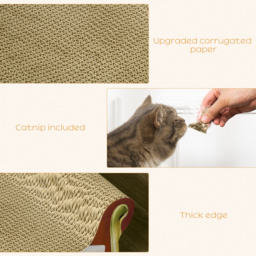 PawHut Cat Scratcher Lounge Sofa, Durable Cardboard Bed with Catnip, Stylish & Eco-Friendly, 58x29.5x29cm - Aosom UK - thumbnail 5