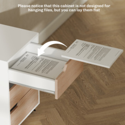 HOMCOM Mobile File Cabinet, Small Filing Cabinet with 3 Drawers, Lockable Casters for Office, Oak & White - Aosom UK - thumbnail 7