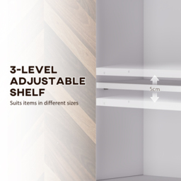 HOMCOM Bathroom Cabinet Wall Mounted, Bathroom Wall Cabinet Medicine Cabinet with 2 Doors, Adjustable Shelf, Walnut - thumbnail 6