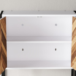 HOMCOM Bathroom Cabinet Wall Mounted, Bathroom Wall Cabinet Medicine Cabinet with 2 Doors, Adjustable Shelf, Walnut - thumbnail 8